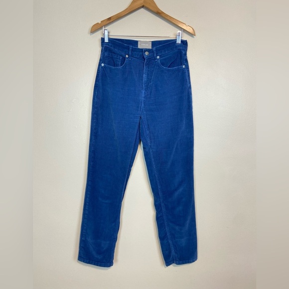 EVERLANE High Rise Baby Corduroy Blue Pants - Picture 3 of 10